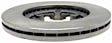 18A1622A Front, Driver or Passenger Side Brake Disc, Natural Finish, Plain Surface, Vented, 6 Lugs, Advantage Series