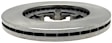 18A1622A Front, Driver or Passenger Side Brake Disc, Natural Finish, Plain Surface, Vented, 6 Lugs, Advantage Series
