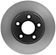 18A1687A Front, Driver or Passenger Side Brake Disc, Natural Finish, Plain Surface, Vented, 5 Lugs, 275.84 mm, Advantage Series
