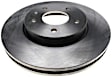 18A2475A Front, Driver or Passenger Side Brake Disc, Natural Finish, Plain Surface, Vented, 5 Lugs, Advantage Series