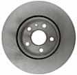 18A2719A Front, Driver or Passenger Side Brake Disc, Natural Finish, Plain Surface, Vented, 5 Lugs, Advantage Series