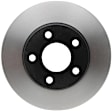 18A812A Front, Driver or Passenger Side Brake Disc, Natural Finish, Plain Surface, Vented, 5 Lugs, 277.88 mm, Advantage Series