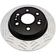18A82457SD Rear, Driver or Passenger Side Brake Disc, Slotted, 6 Lugs, Gold Series