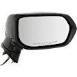 Passenger Side Mirror, Power Adjust, Manual Folding, Heated, Paintable, In-housing Signal Light, With memory, No Puddle Light, No Auto-Dimming, No Blind Spot Feature