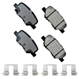 2014 Mazda 3 - Rear Ceramic Brake Pad Set, 2.5L 4Cyl, With Pad Wear Sensor Type Mechanical; With abutment clips; Mexico Production, Pro-ACT Series