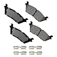 2015 Ford F-150 - Rear Ceramic Brake Pad Set, 2.7L 6Cyl, Without Pad Wear Sensor; Pad Wear Sensor Type None; With abutment clips; With Electric Parking Brake, Pro-ACT Series