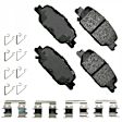 2018 Honda CR-V - Rear Ceramic Brake Pad Set, 2.4L 4Cyl, With Pad Wear Sensor Type Mechanical; With abutment clips, Pro-ACT Series
