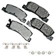 1999 Toyota Solara - Rear Ceramic Brake Pad Set, 3.0L 6Cyl, With Pad Wear Sensor Type Mechanical; With abutment clips, Pro-ACT Series