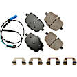 2017 BMW 530i xDrive - Rear Ceramic Brake Pad Set, With pad wear sensor; Pad Wear Sensor Type Electronic; With abutment clips, Euro Series