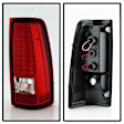 2003 Chevrolet Silverado 2500 - Driver and Passenger Side LED Tail Light, With bulb(s),  Uses Stock Bulbs, Clear Lens, Chrome Interior, Standard Cab Pickup, LED Series