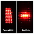 2003 Chevrolet Silverado 2500 - Driver and Passenger Side LED Tail Light, With bulb(s),  Uses Stock Bulbs, Clear Lens, Chrome Interior, Standard Cab Pickup, LED Series