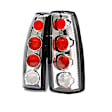 5001290 Driver and Passenger Side Halogen Tail Light, Without bulb(s), Clear Lens, Chrome Interior, Euro Series