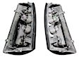 5001290 Driver and Passenger Side Halogen Tail Light, Without bulb(s), Clear Lens, Chrome Interior, Euro Series