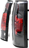 5001320 Driver and Passenger Side Halogen Tail Light, Without bulb(s), Clear Lens, Black Interior, Euro Series