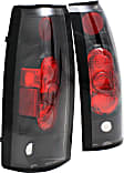 5001320 Driver and Passenger Side Halogen Tail Light, Without bulb(s), Clear Lens, Black Interior, Euro Series