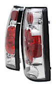 5001337 Driver and Passenger Side Halogen Tail Light, Without bulb(s), Clear Lens, Chrome Interior, Euro Series