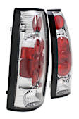 5001337 Driver and Passenger Side Halogen Tail Light, Without bulb(s), Clear Lens, Chrome Interior, Euro Series