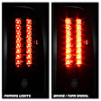 5001801 Driver and Passenger Side LED Tail Light, With bulb(s), Smoked Lens, Chrome Interior, LED Series