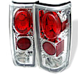 5001849 Driver and Passenger Side Halogen Tail Light, Without bulb(s), Clear Lens, Chrome Interior, Euro Series