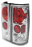 5001849 Driver and Passenger Side Halogen Tail Light, Without bulb(s), Clear Lens, Chrome Interior, Euro Series