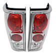 5001849 Driver and Passenger Side Halogen Tail Light, Without bulb(s), Clear Lens, Chrome Interior, Euro Series