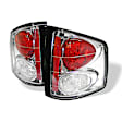5001894 Driver and Passenger Side Halogen Tail Light, Without bulb(s), Clear Lens, Chrome Interior, Euro Series