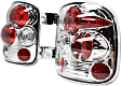 5002112 Driver and Passenger Side Halogen Tail Light, Without bulb(s), Clear Lens, Chrome Interior, Stepside, Euro Series