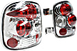 5002112 Driver and Passenger Side Halogen Tail Light, Without bulb(s), Clear Lens, Chrome Interior, Stepside, Euro Series