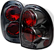 5002266 Driver and Passenger Side Halogen Tail Light, Without bulb(s), Smoked Lens, Chrome Interior, Euro Series