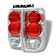 5002839 Driver and Passenger Side Halogen Tail Light, Without bulb(s), Clear Lens, Chrome Interior, Euro Series