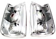 5002839 Driver and Passenger Side Halogen Tail Light, Without bulb(s), Clear Lens, Chrome Interior, Euro Series