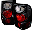 5003805 Driver and Passenger Side Halogen Tail Light, Without bulb(s), Clear Lens, Black Interior, Euro Series