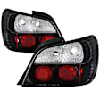 5007193 Driver and Passenger Side Halogen Tail Light, Without bulb(s), Clear Lens, Black Interior, Sedan, Euro Series