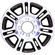 ALY03845U65N Aluminum Machined Wheel - 20 in. X 8 in., 8 x 170 mm Bolt Pattern, Machined Face with Painted Tan Pockets, 14 Spoke, Factory Replacement (Associated Hollander Numbers