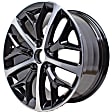 2022 Honda Civic - Wheel, Aluminum, Black, 5 x 4.5 in. Bolt Pattern, 50 mm Offset, 18 in. Wheel Diameter, 15 Spoke, OE Number: 42700TGGAB2