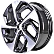 ALY70895U30N Aluminum Charcoal Wheel, 19 in. X 7.5 in., 5 x 4.5 in. Bolt Pattern