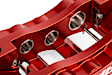 BRK00062 2-Piece Directional Series - 370mm. Slotted, Red Powdercoated 6-Piston Caliper, 2-Wheel Set   