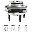 1998-2003 Ford Windstar - Front, Driver or Passenger Side Wheel Hub, With Bearing, 5 x 4.25 in. Bolt Pattern