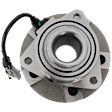 Front, Driver or Passenger Side Wheel Hub, With Bearing, With Sensor, 5 x 4.5 in. Bolt Pattern
