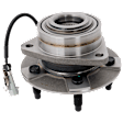 Front, Driver or Passenger Side Wheel Hub, With Bearing, With Sensor, 5 x 4.5 in. Bolt Pattern