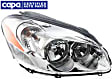 Passenger Side Headlight, with Bulb, Halogen, Clear Lens, CAPA Certified