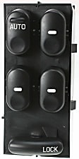 Front, Driver Side Window Switch, Black, 5-Button, with Window Lock and Auto Down Switch