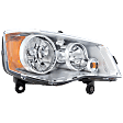 Passenger Side Headlight, with Bulb, Halogen, Chrome Interior, CAPA Certified