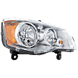 Passenger Side Headlight, with Bulb, Halogen, Chrome Interior, CAPA Certified