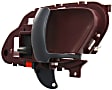 Front or Rear, Passenger Side Interior Door Handle, Red Bezel with Black Lever, With Door Lock Button