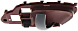 Front or Rear, Passenger Side Interior Door Handle, Red Bezel with Black Lever, With Door Lock Button