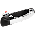 Rear, Passenger Side Chrome Lever with Smooth Black Bezel Exterior Door Handle, Without Key Hole