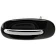 Rear, Driver Side Chrome Lever with Smooth Black Bezel Exterior Door Handle, Without Key Hole, Mini Passenger Van