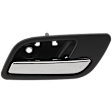 Rear, Passenger Side Chrome Lever with Black Bezel Interior Door Handle
