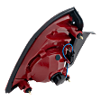 Passenger Side, Outer Tail Light, with Bulb, Halogen, Red Lens, Hybrid/LS/LT Models, CAPA CERTIFIED